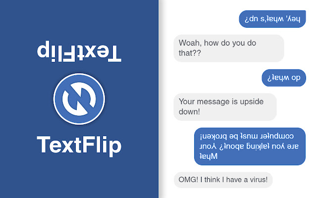 TextFlip ¡uʍop ǝpᴉsdn ʇxǝʇ dᴉlɟ  from Chrome web store to be run with OffiDocs Chromium online