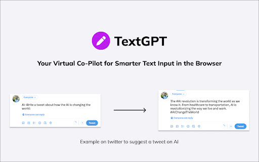 TextGPT Smarter Text Input by OpenAI  from Chrome web store to be run with OffiDocs Chromium online