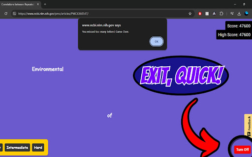 Text Invaders  from Chrome web store to be run with OffiDocs Chromium online