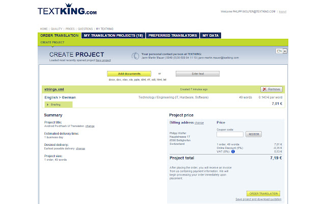 TEXTKING  from Chrome web store to be run with OffiDocs Chromium online
