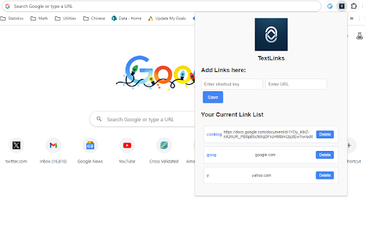 TextLinks  from Chrome web store to be run with OffiDocs Chromium online