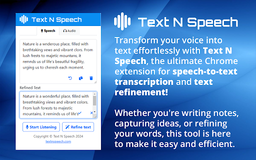 Text N Speech  from Chrome web store to be run with OffiDocs Chromium online
