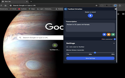 TextRad Dictation  from Chrome web store to be run with OffiDocs Chromium online