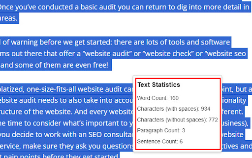 Text Statistics  from Chrome web store to be run with OffiDocs Chromium online