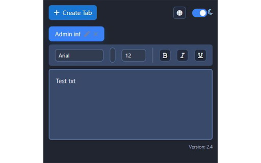 Text Tabs  from Chrome web store to be run with OffiDocs Chromium online