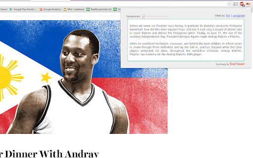 TextTeaser Browser Extension  from Chrome web store to be run with OffiDocs Chromium online