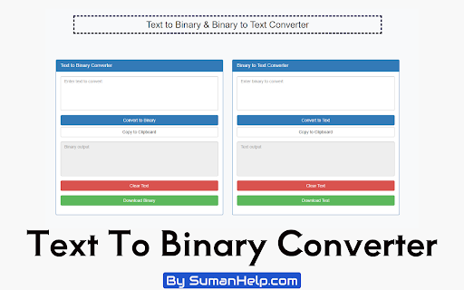 Text to Binary Converter  from Chrome web store to be run with OffiDocs Chromium online