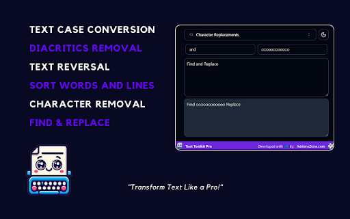 Text Toolkit Pro  from Chrome web store to be run with OffiDocs Chromium online