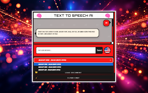 Text to Speech AI  from Chrome web store to be run with OffiDocs Chromium online