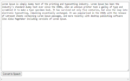 Text to Speech Converter  from Chrome web store to be run with OffiDocs Chromium online