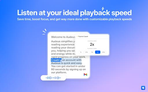 Text to Speech (TTS) Read Aloud Voice Reader by Audeus  from Chrome web store to be run with OffiDocs Chromium online