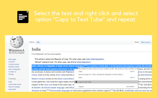 Text Tube  from Chrome web store to be run with OffiDocs Chromium online