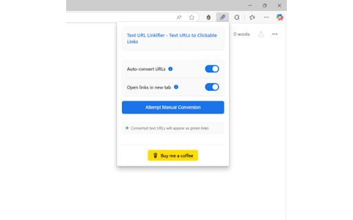 Text URL Linkifier Text URLs to Clickable Links  from Chrome web store to be run with OffiDocs Chromium online