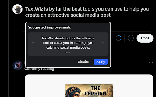 TextWiz: AI Writing Tool  from Chrome web store to be run with OffiDocs Chromium online
