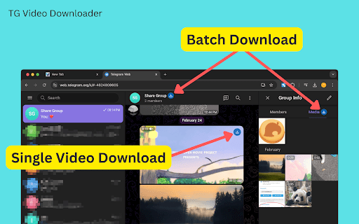 TG Video Downloader Batch Download Telegram Videos  from Chrome web store to be run with OffiDocs Chromium online