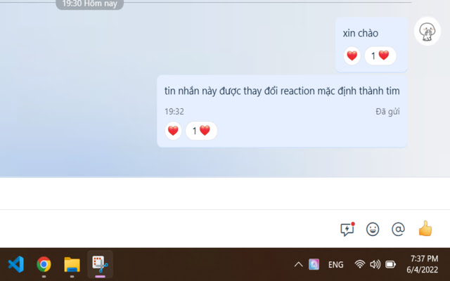 Thay đổi reaction mặc định Zalo  from Chrome web store to be run with OffiDocs Chromium online