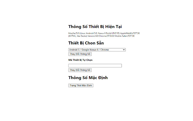 Thay đổi thiết bị người dùng  from Chrome web store to be run with OffiDocs Chromium online