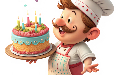 The baker and the beautiful cake  from Chrome web store to be run with OffiDocs Chromium online