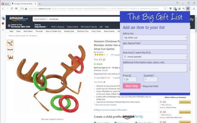 The Big Gift List  from Chrome web store to be run with OffiDocs Chromium online