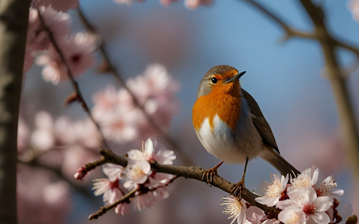 The bird perched on a plum branch  from Chrome web store to be run with OffiDocs Chromium online