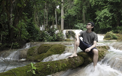 The boy by the stream  from Chrome web store to be run with OffiDocs Chromium online