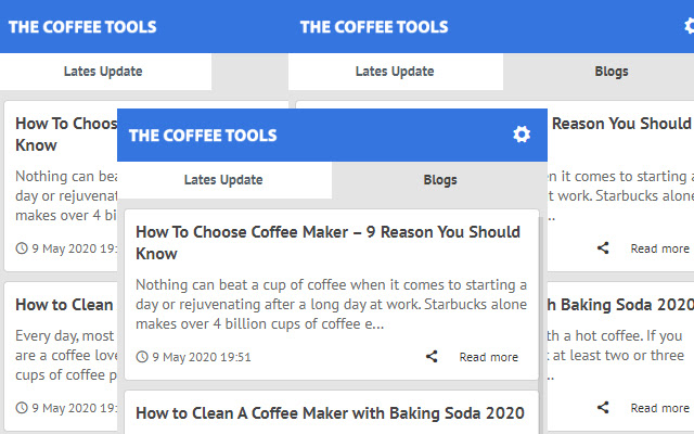 The Coffee Tools Latest News Update  from Chrome web store to be run with OffiDocs Chromium online