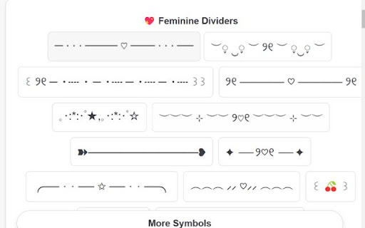 The Cool Symbols  from Chrome web store to be run with OffiDocs Chromium online