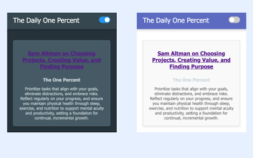 The Daily One Percent  from Chrome web store to be run with OffiDocs Chromium online