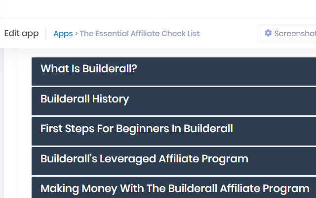 The Essential Affiliate Check List  from Chrome web store to be run with OffiDocs Chromium online