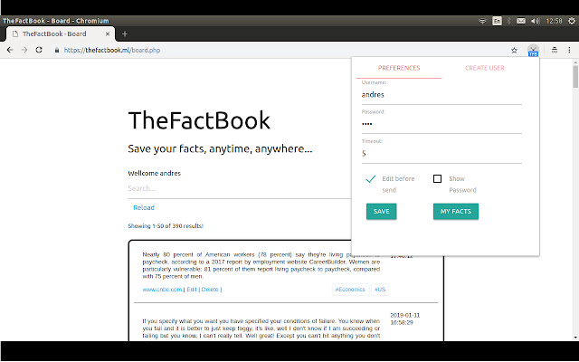TheFactBook Addon  from Chrome web store to be run with OffiDocs Chromium online