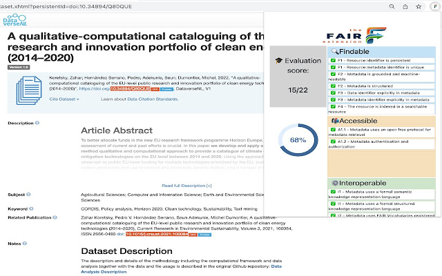 the FAIR extension  from Chrome web store to be run with OffiDocs Chromium online