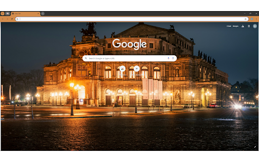 The famous german opera house at night  from Chrome web store to be run with OffiDocs Chromium online