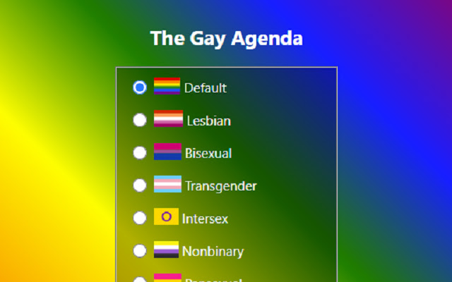 The Gay Agenda  from Chrome web store to be run with OffiDocs Chromium online