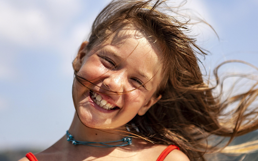 The girl is happy  from Chrome web store to be run with OffiDocs Chromium online