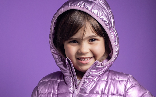 The girl is wearing a purple shirt  from Chrome web store to be run with OffiDocs Chromium online