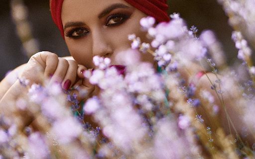 The girl looms over the flowers  from Chrome web store to be run with OffiDocs Chromium online