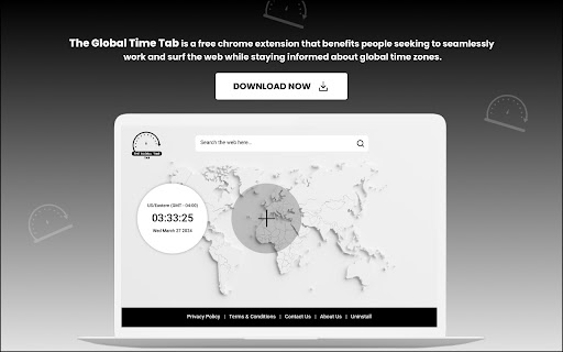 The Global Time Tab  from Chrome web store to be run with OffiDocs Chromium online