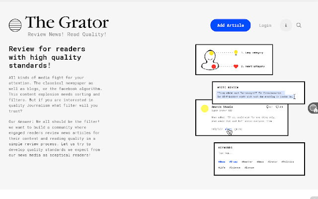 The Grator  from Chrome web store to be run with OffiDocs Chromium online