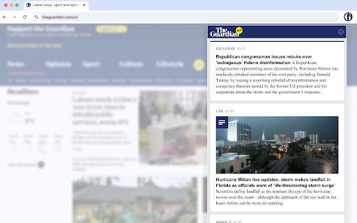 The Guardian US  from Chrome web store to be run with OffiDocs Chromium online