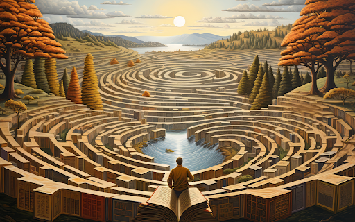 The man sitting in the book arena  from Chrome web store to be run with OffiDocs Chromium online
