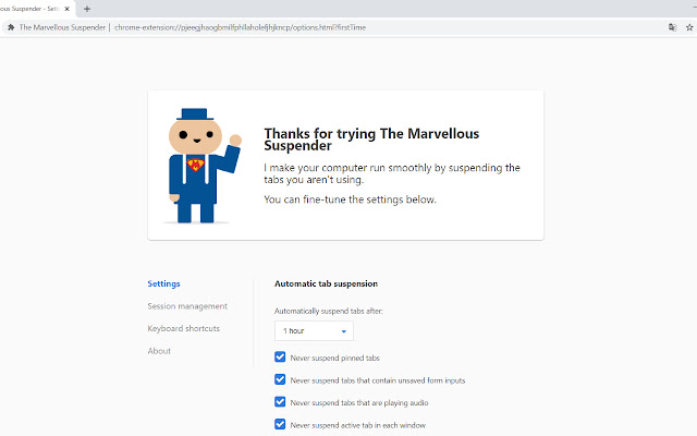 The Marvellous Suspender  from Chrome web store to be run with OffiDocs Chromium online