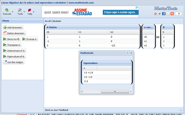 The Matrix Calculator  from Chrome web store to be run with OffiDocs Chromium online