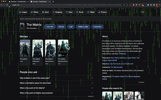 The Matrix Dynamic Background  from Chrome web store to be run with OffiDocs Chromium online
