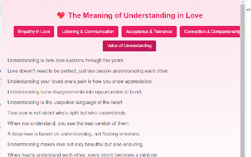 The Meaning of Understanding in Love  from Chrome web store to be run with OffiDocs Chromium online