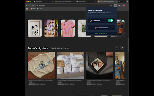 Theme Switcher Dark/Light Mode  from Chrome web store to be run with OffiDocs Chromium online