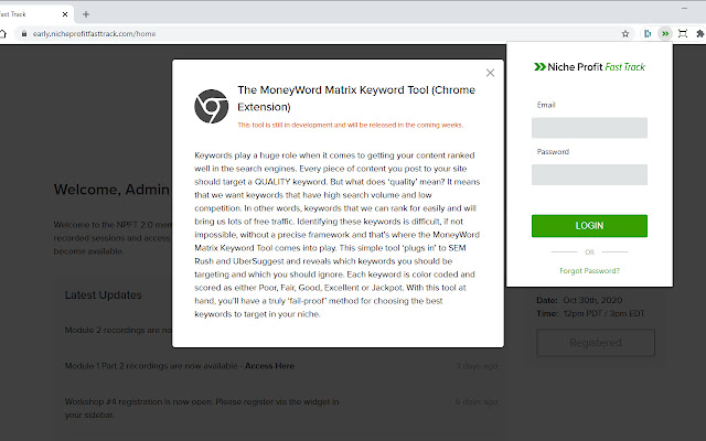 The MoneyWord Matrix Keyword Tool  from Chrome web store to be run with OffiDocs Chromium online