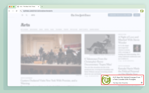 The New York Times Arts  from Chrome web store to be run with OffiDocs Chromium online