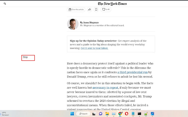 The New York Times (nytimes) Read Aloud  from Chrome web store to be run with OffiDocs Chromium online