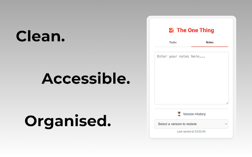 The One Thing to do list and notes extension  from Chrome web store to be run with OffiDocs Chromium online