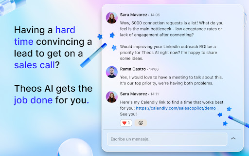 Theos AI: LinkedIn, Instagram, and WhatsApp Sales Copilot  from Chrome web store to be run with OffiDocs Chromium online